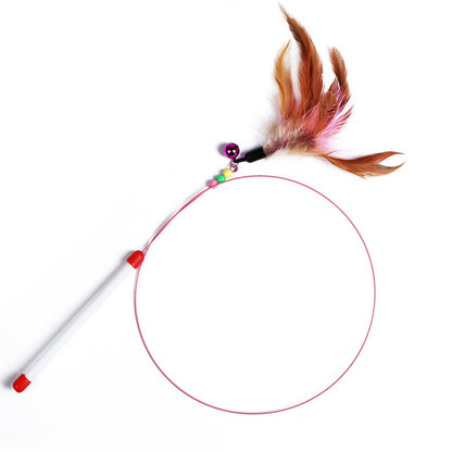 Colourful Feathers Tease Cat Stick