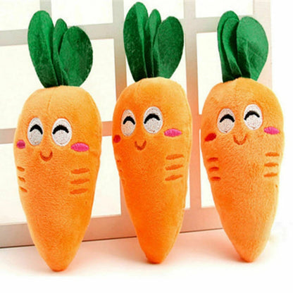 Carrot plush chew toy