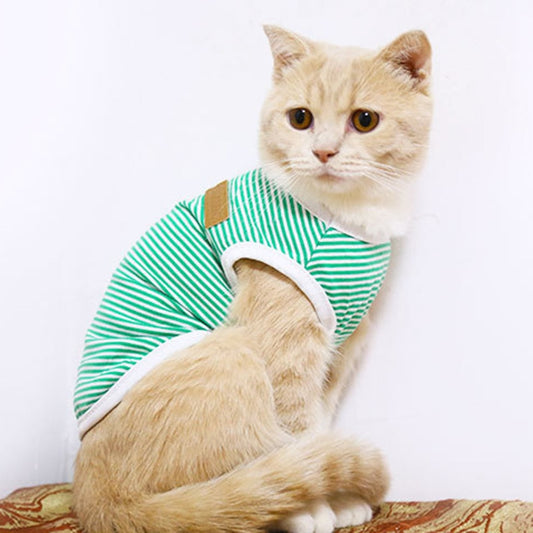 Cute Stripe Cat Vest Shirt